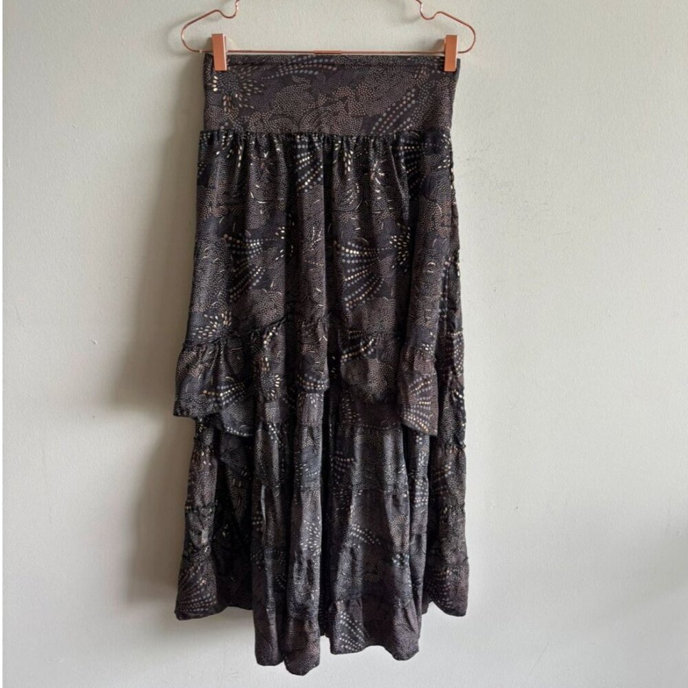 Women’s Charcoal Patterned Maxi Skirt
